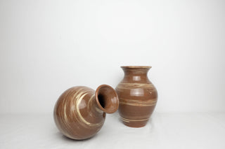 Brown glazed vases