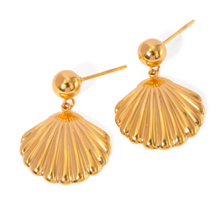 Gold Scallop Dangles