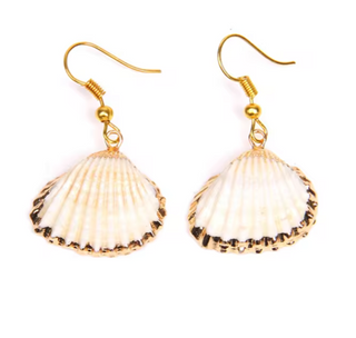 "Tidal Glow" Scallop Dangle Earrings