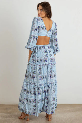 Floral criss-cross maxi dress