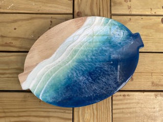 Oceanscape charcuterie oval tray